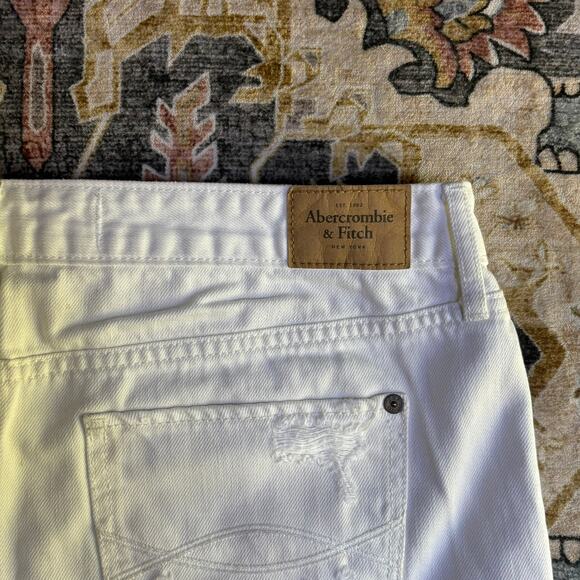 Abercrombie and Fitch Micro Mini White Denim Jean Skirt Early 2000s Y2k Size 6 - Picture 5 of 10